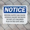 Signmission Moving Gate Can Cause Serious Injury Or, 14 in W x Rectangle, Plastic OS-2PACK-NS-P-1014-L-14260 - alternate 2
